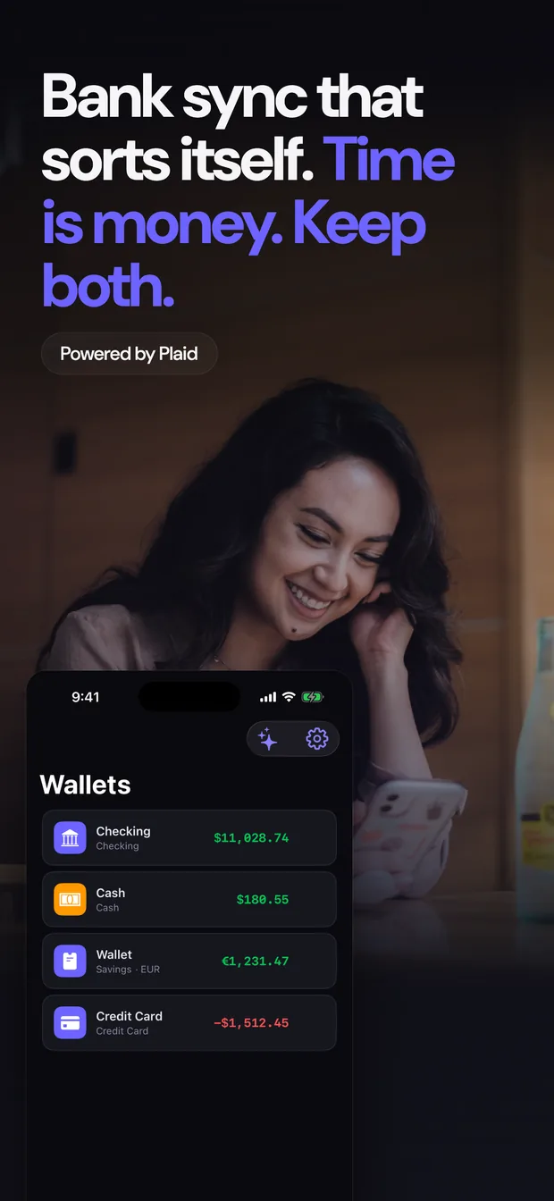 Bank sync that sorts itself: wallets kept up to date from connected banks.